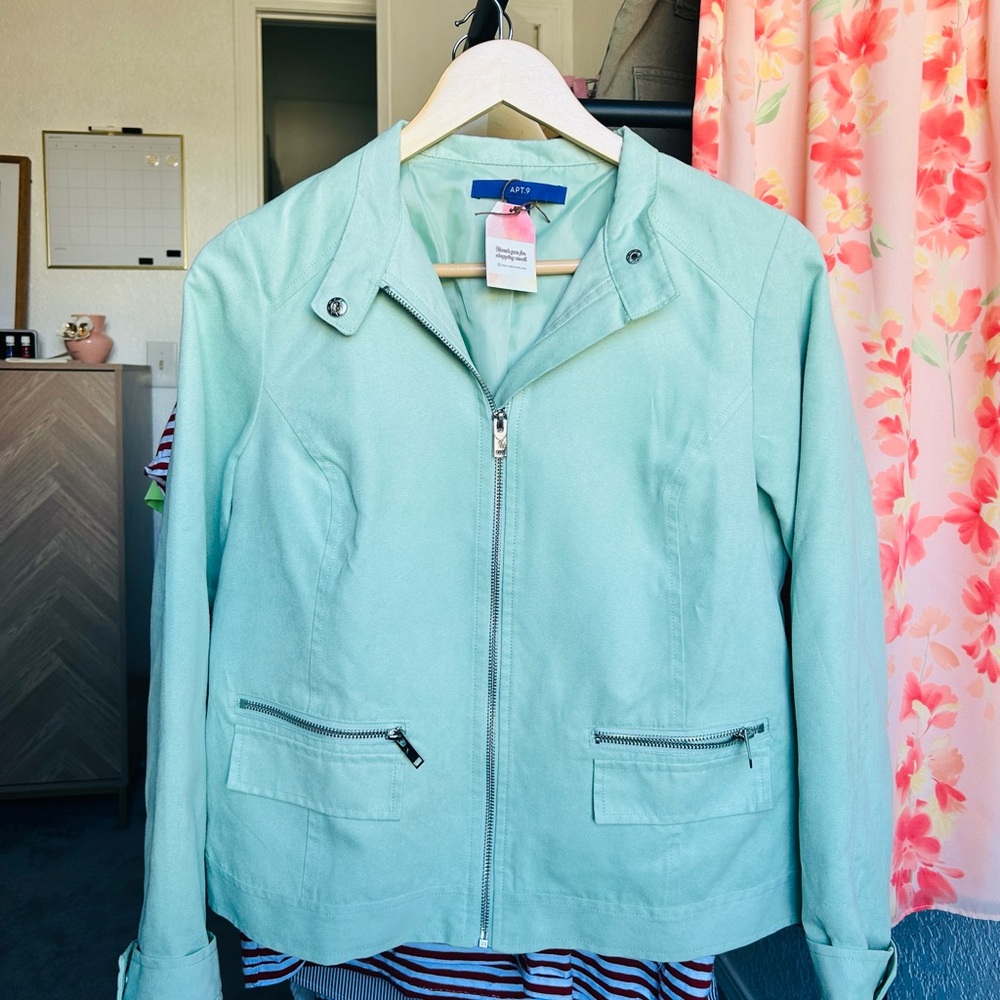 Apt. 9 Women's Light Green Bomber Jacket